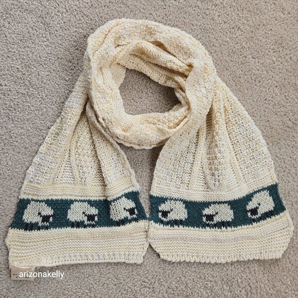 Emerald Design Accessories - Wool Aran Scarf Lamb Sheep Design